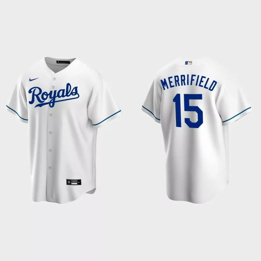 Men’s Kansas City Royals Whit Merrifield Home Replica Jersey – White