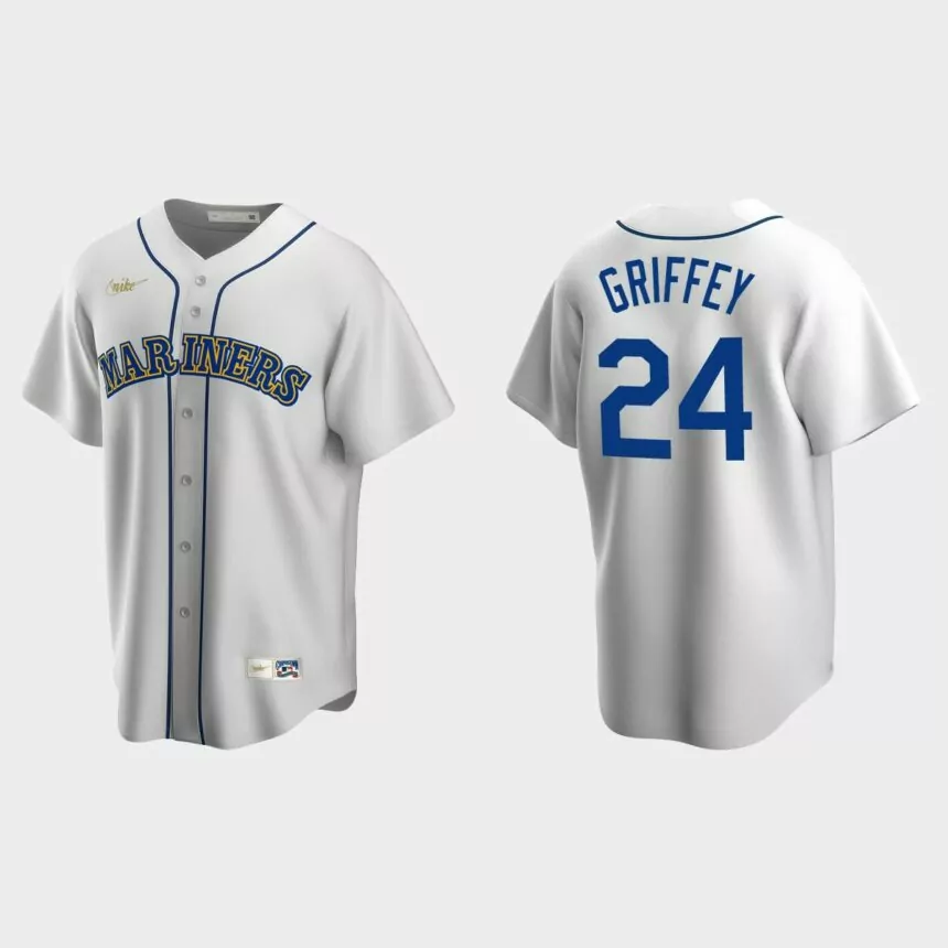 Men’s Ken Griffey Jr. Seattle Mariners Cooperstown Collection Home Jersey – White