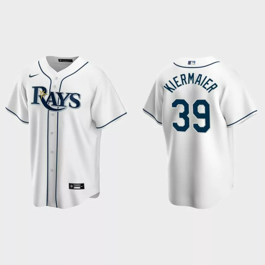 Men’s Kevin Kiermaier #39 Tampa Bay Rays Replica Home Jersey – White