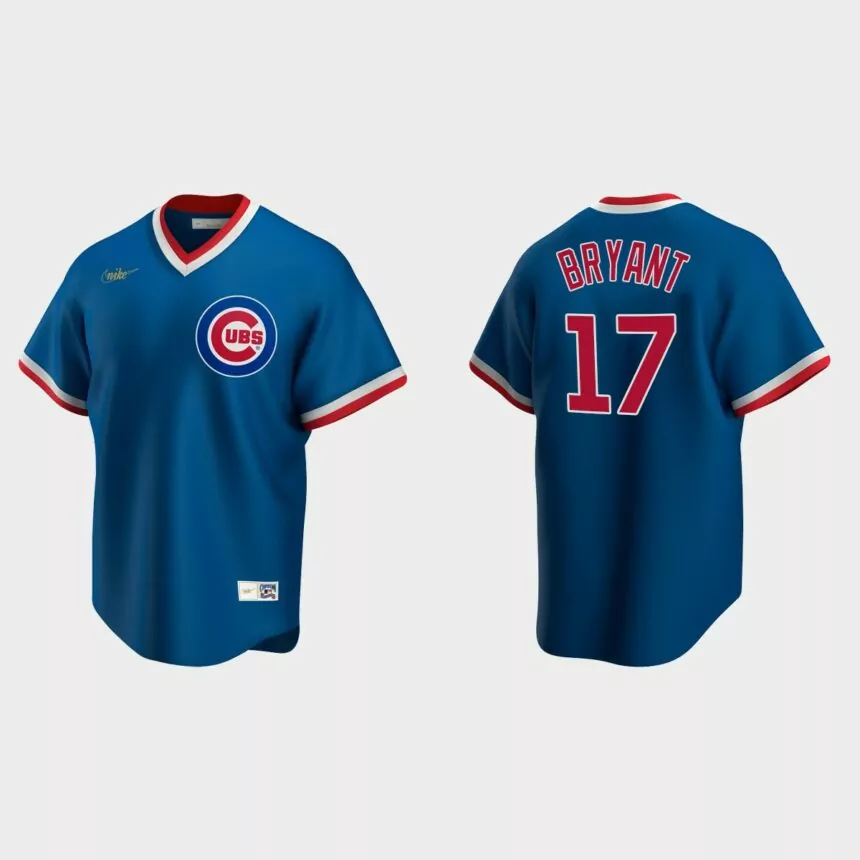 Men’s Kris Bryant #17 Chicago Cubs Cooperstown Collection Road Jersey – Royal