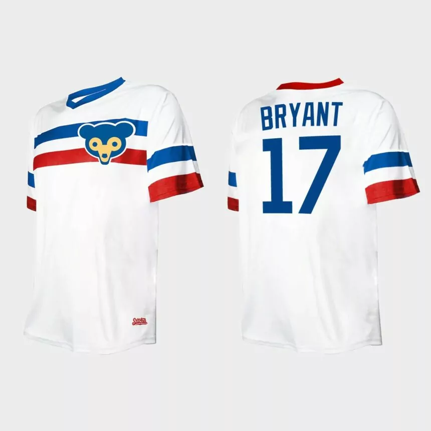 Men’s Kris Bryant Chicago Cubs Cooperstown Collection V-Neck Jersey – White