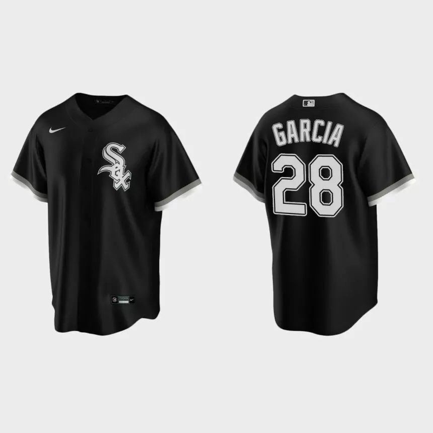 Men’s Leury Garcia Chicago White Sox Alternate Replica Jersey – Black