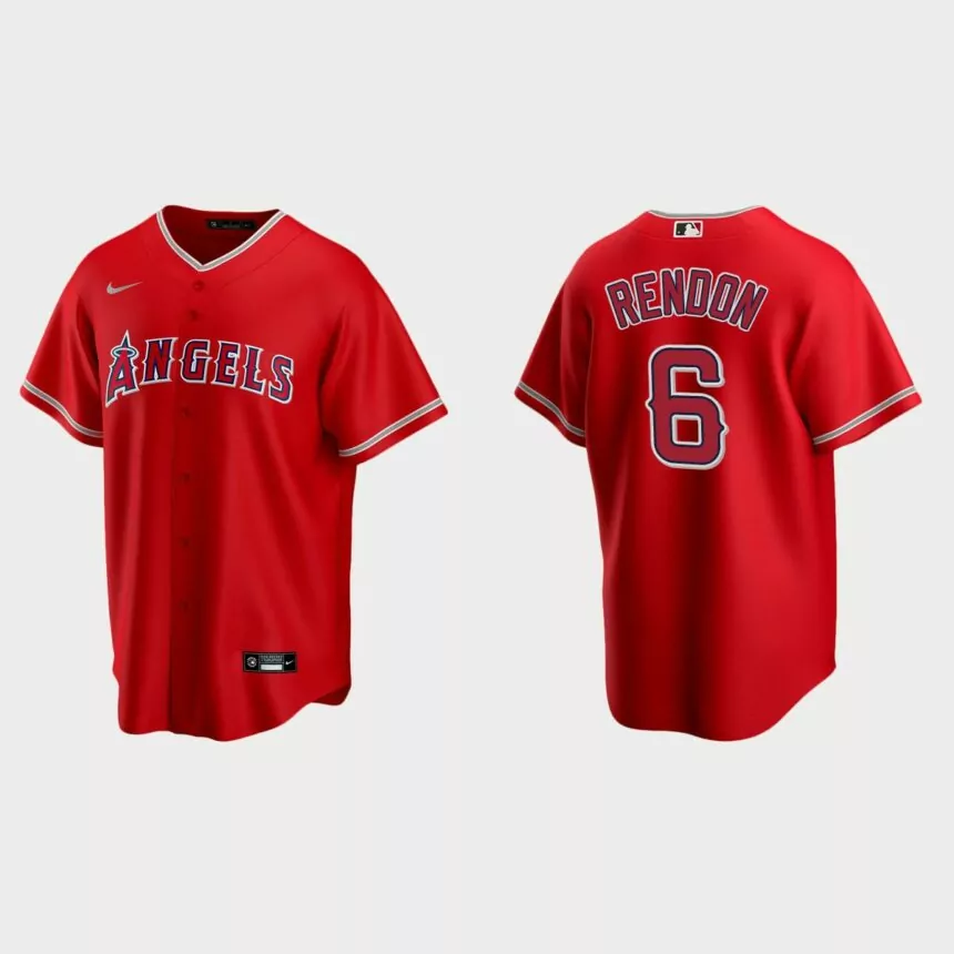 Men’s Los Angeles Angels Anthony Rendon Alternate Replica Jersey – Red