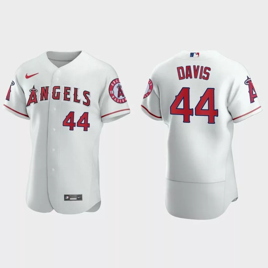 Men’s Los Angeles Angels Chili Davis White Authentic Retired Player Jersey