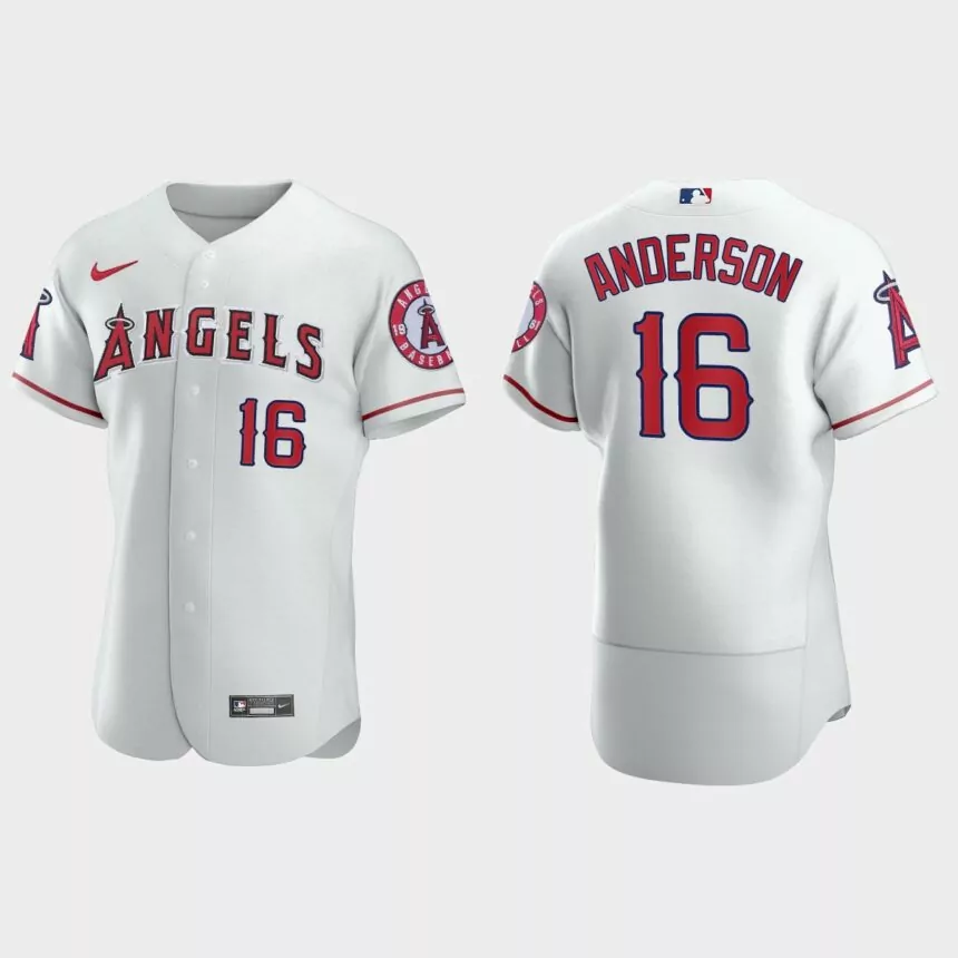 Men’s Los Angeles Angels Garret Anderson White Authentic Retired Player Jersey