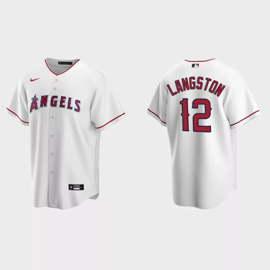 Men’s Los Angeles Angels Mark Langston White Replica Retired Player Jersey