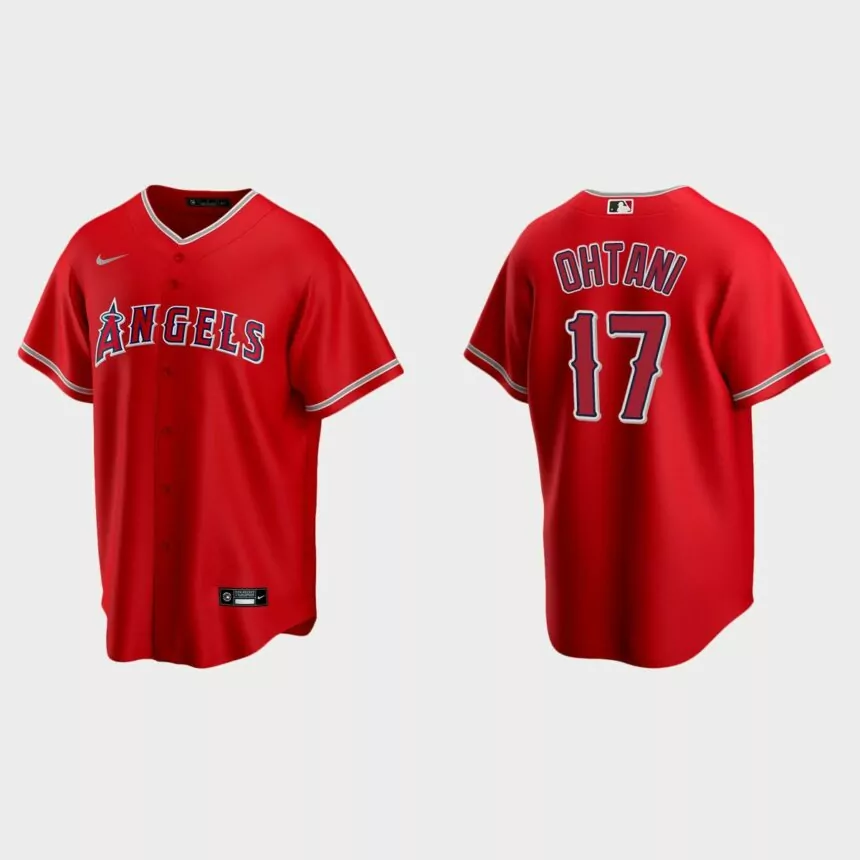 Men’s Los Angeles Angels Shohei Ohtani Alternate Replica Jersey – Red