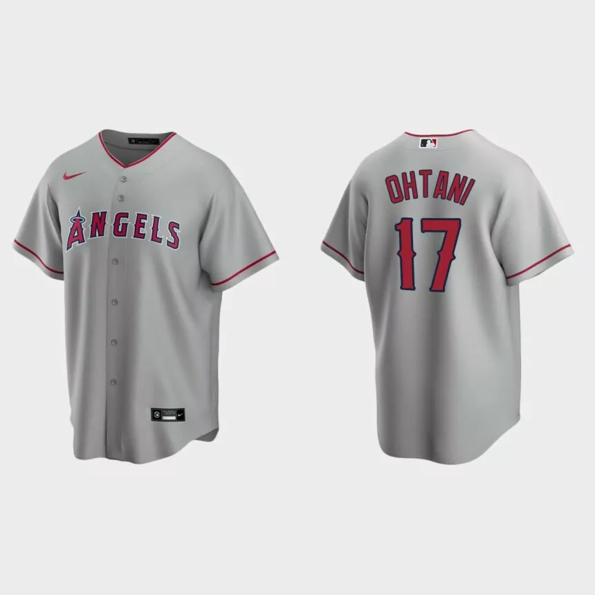 Men’s Los Angeles Angels Shohei Ohtani Road Replica Jersey – Gray