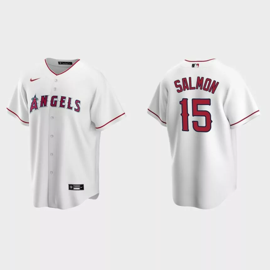 Men’s Los Angeles Angels Tim Salmon White Replica Retired Player Jersey