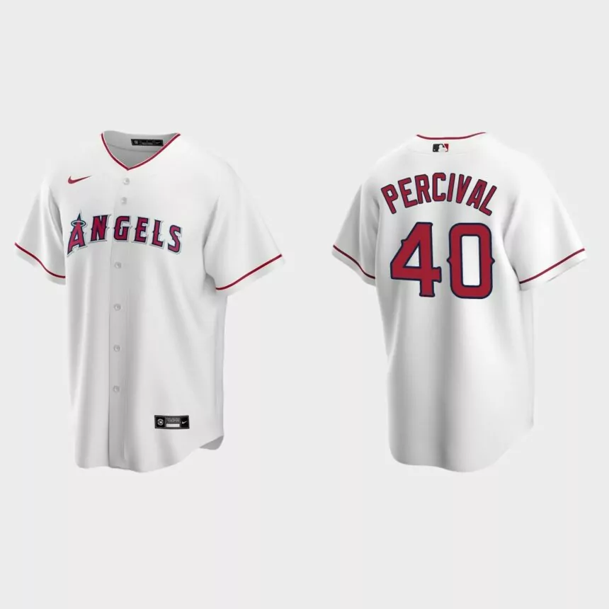 Men’s Los Angeles Angels Troy Percival White Replica Retired Player Jersey
