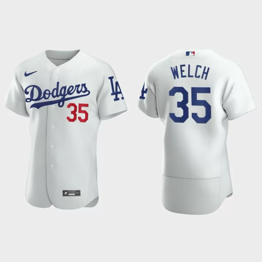 Men’s Los Angeles Dodgers Bob Welch White Authentic Retired Player Jersey