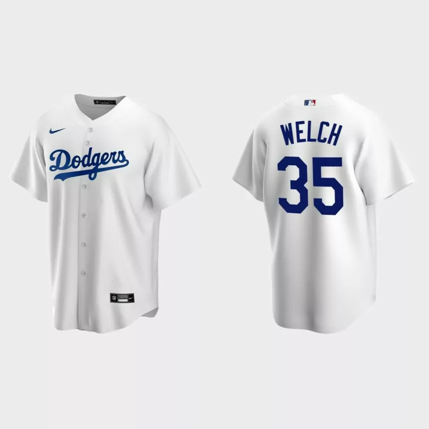 Men’s Los Angeles Dodgers Bob Welch White Replica Retired Player Jersey