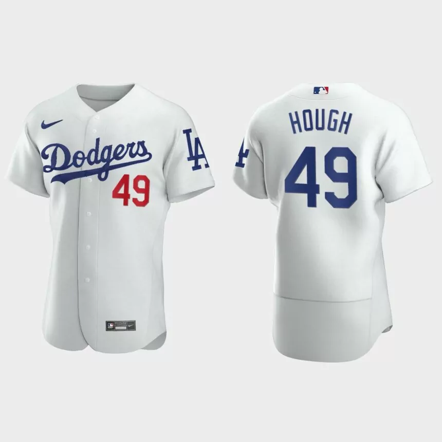 Men’s Los Angeles Dodgers Charlie Hough White Authentic Retired Player Jersey