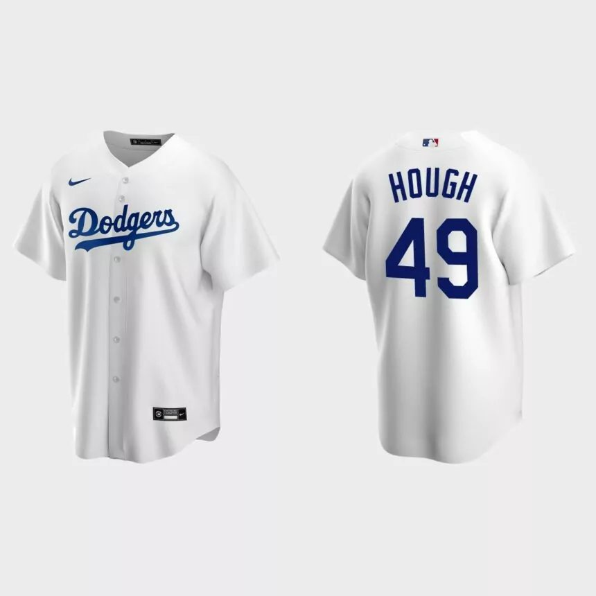 Men’s Los Angeles Dodgers Charlie Hough White Replica Retired Player Jersey