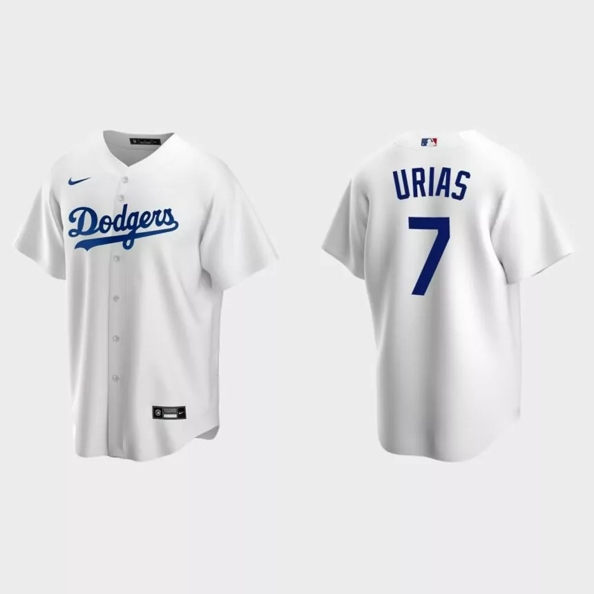 Men’s Los Angeles Dodgers Julio Urias Home Replica Jersey – White