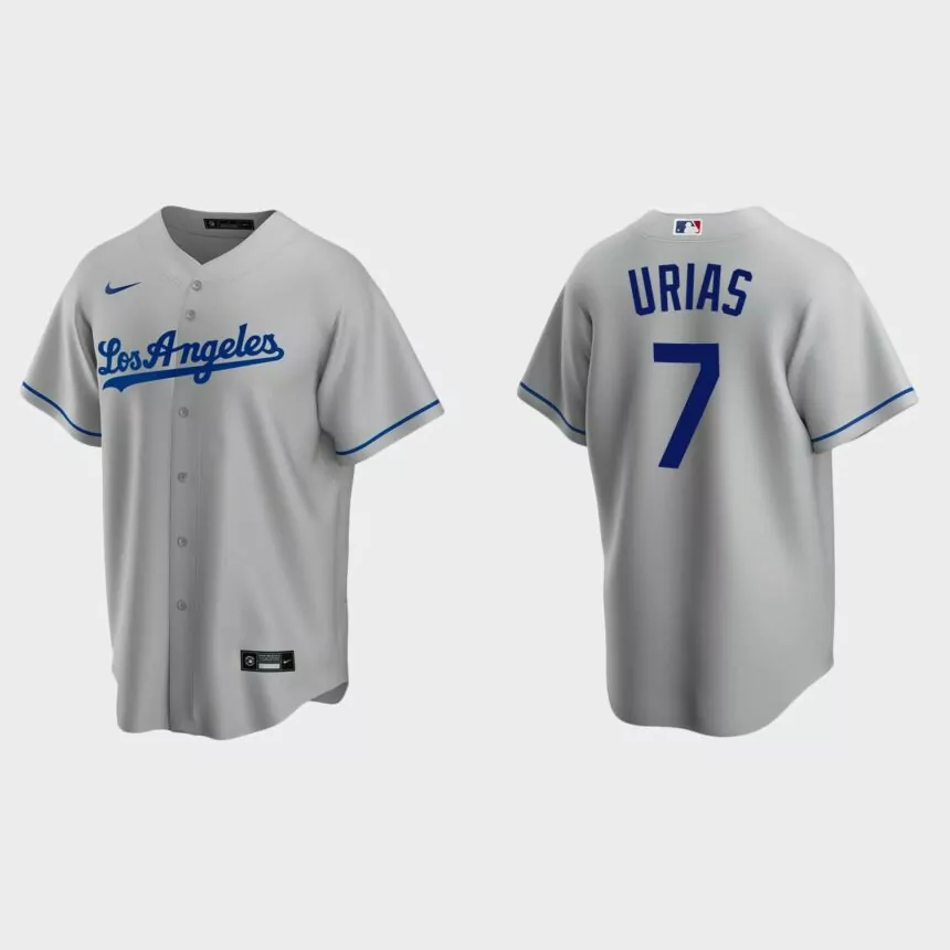 Men’s Los Angeles Dodgers Julio Urias Road Replica Jersey – Gray