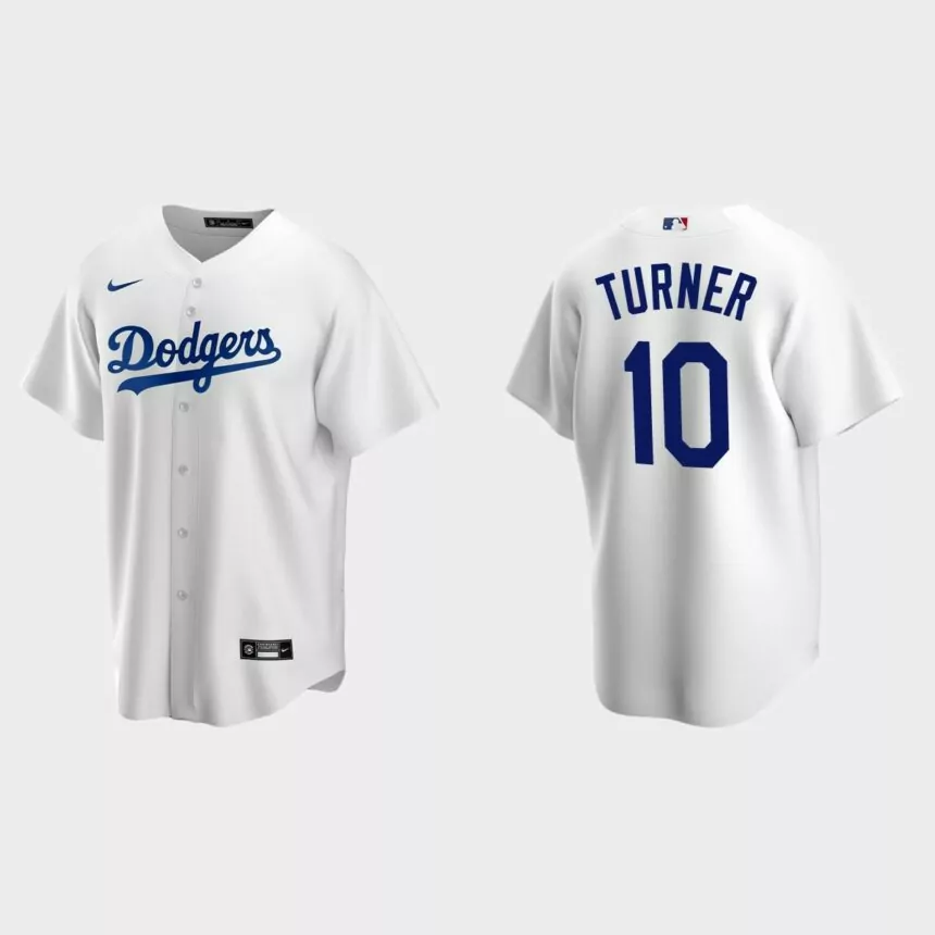 Men’s Los Angeles Dodgers Justin Turner Home Replica Jersey – White