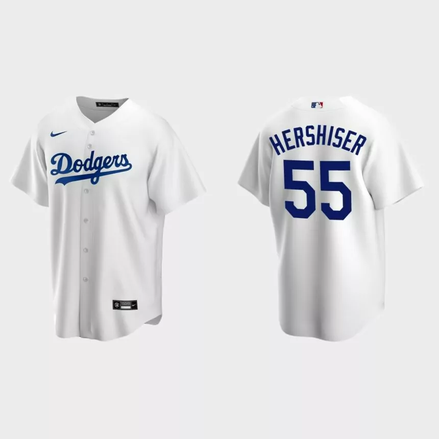 Men’s Los Angeles Dodgers Orel Hershiser White Replica Retired Player Jersey
