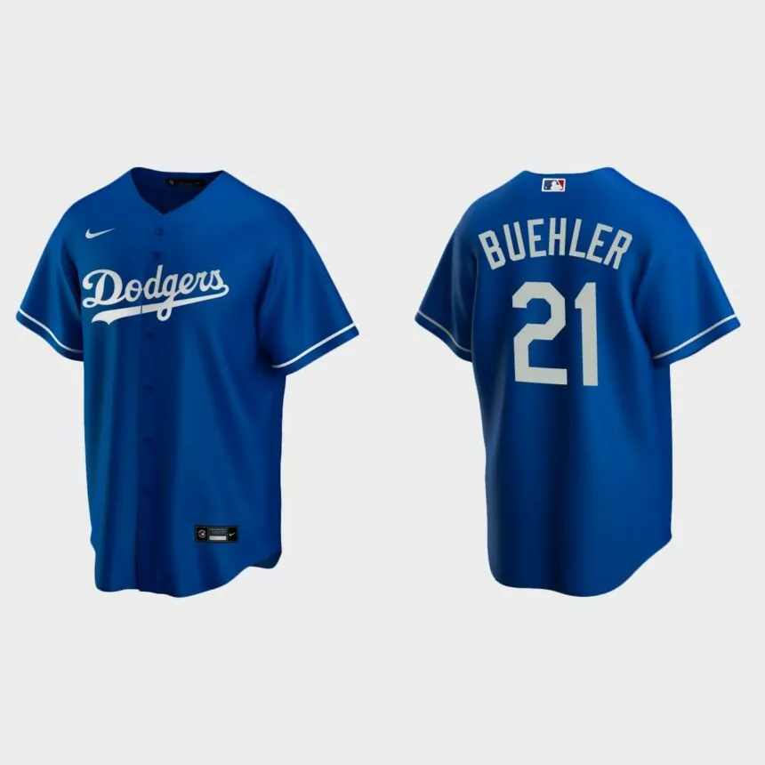 Men’s Los Angeles Dodgers Walker Buehler Alternate Replica Jersey – Royal