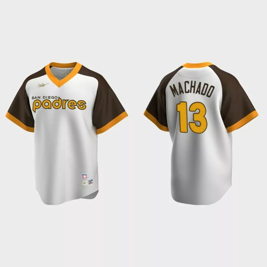 Men’s Manny Machado San Diego Padres Cooperstown Collection Home Jersey – White