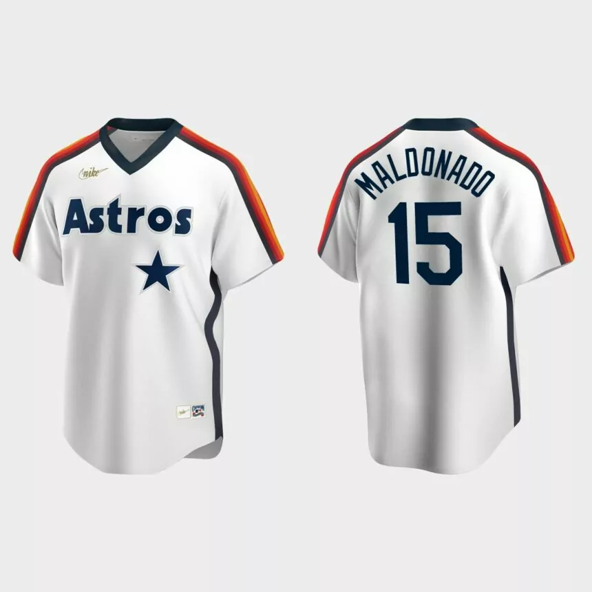 Men’s Martin Maldonado Houston Astros Cooperstown Collection Home Jersey – White