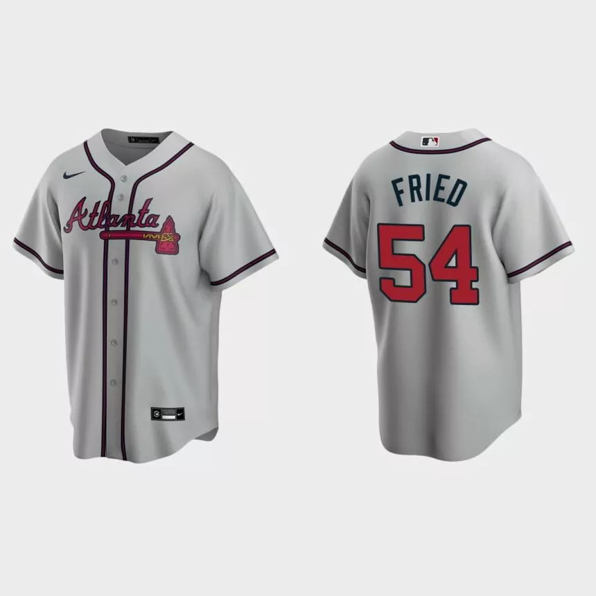 Men’s Max Fried Atlanta Braves Road Replica Jersey – Gray