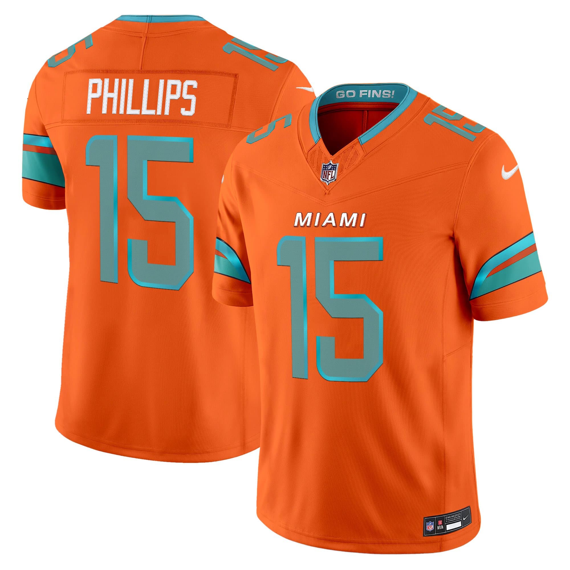 Men’s Miami Dolphins 2025 “Rivalries” Vapor Limited Jersey – All Stitched Jaelan Phillips   15