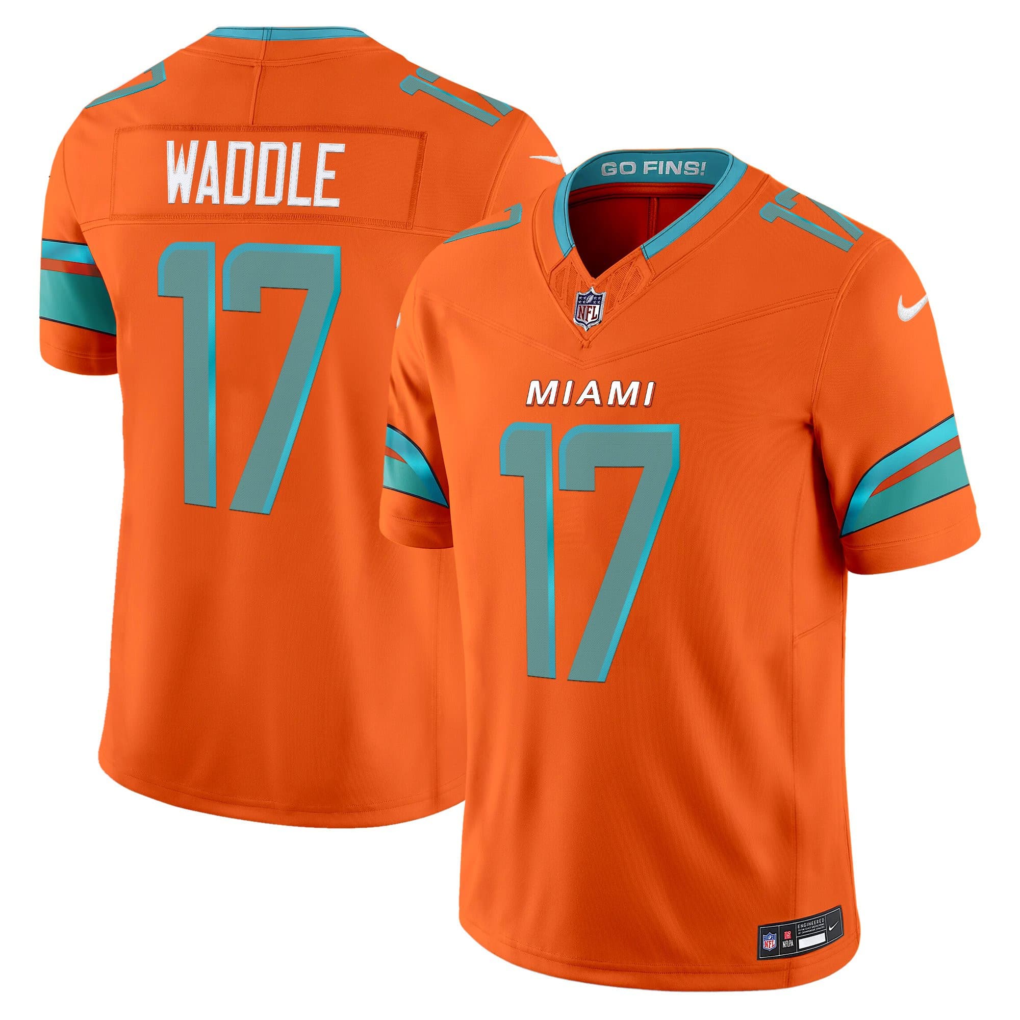 Men’s Miami Dolphins 2025 “Rivalries” Vapor Limited Jersey – All Stitched Jaylen Waddle   17
