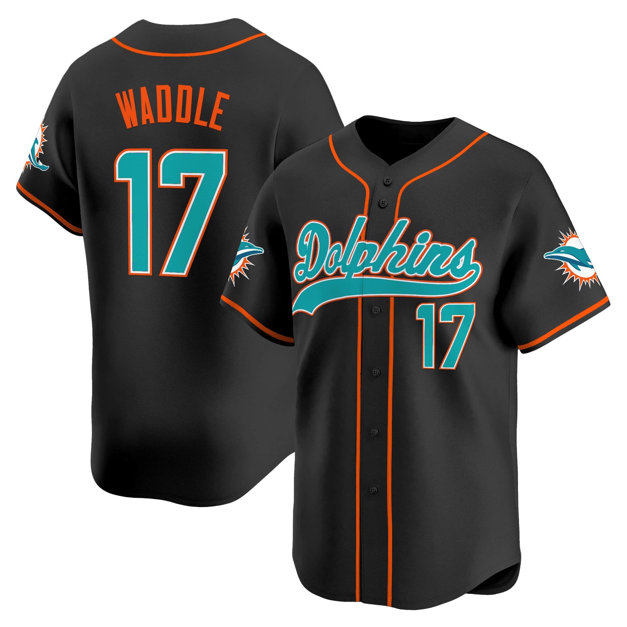 Men’s Miami Dolphins 2025 Vapor Baseball Jersey – All Stitched Jaylen Waddle  17