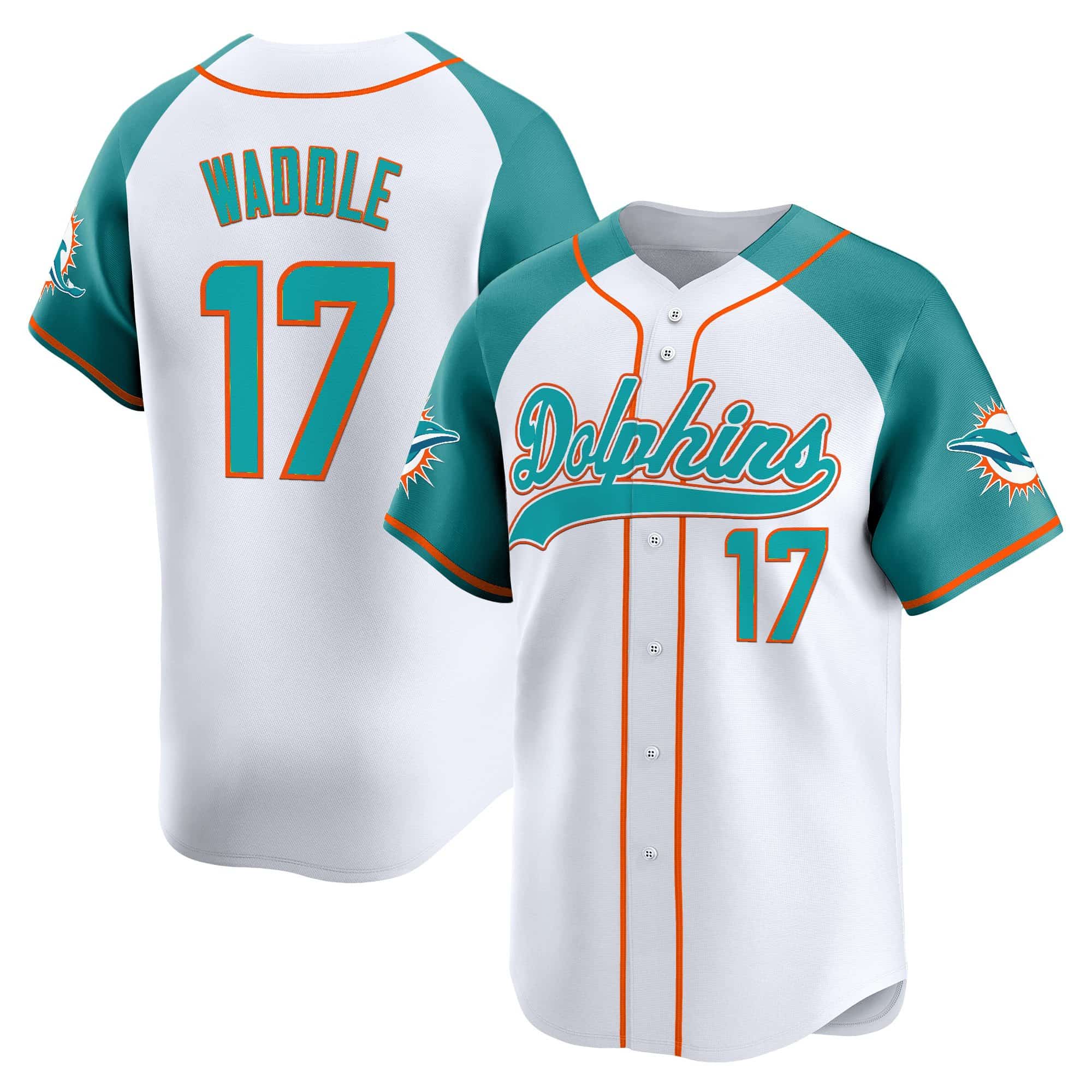 Men’s Miami Dolphins 2025 Vapor Baseball Jersey – All Stitched Jaylen Waddle 17
