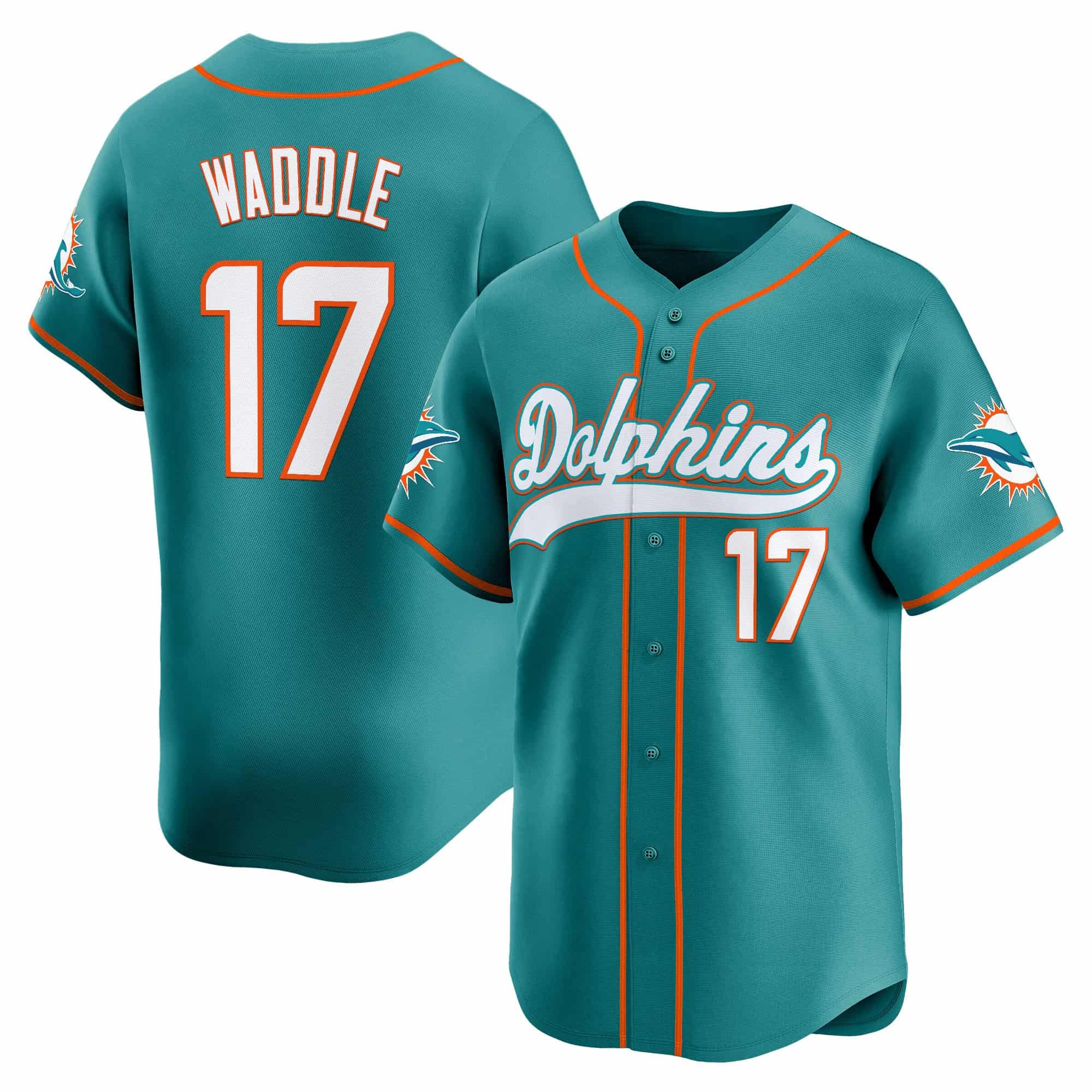 Men’s Miami Dolphins 2025 Vapor Baseball Jersey – All Stitched Jaylen Waddle