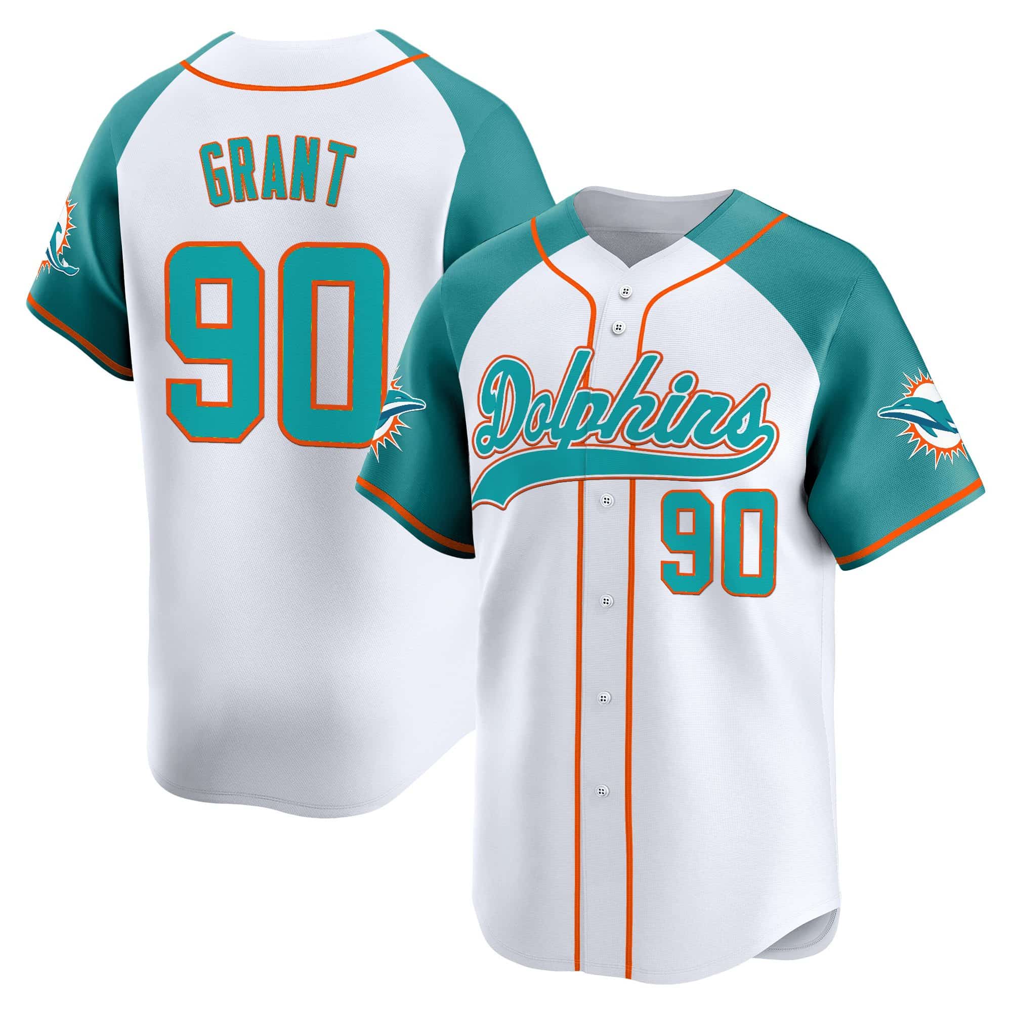 Men’s Miami Dolphins 2025 Vapor Baseball Jersey – All Stitched Kenneth Grant 90