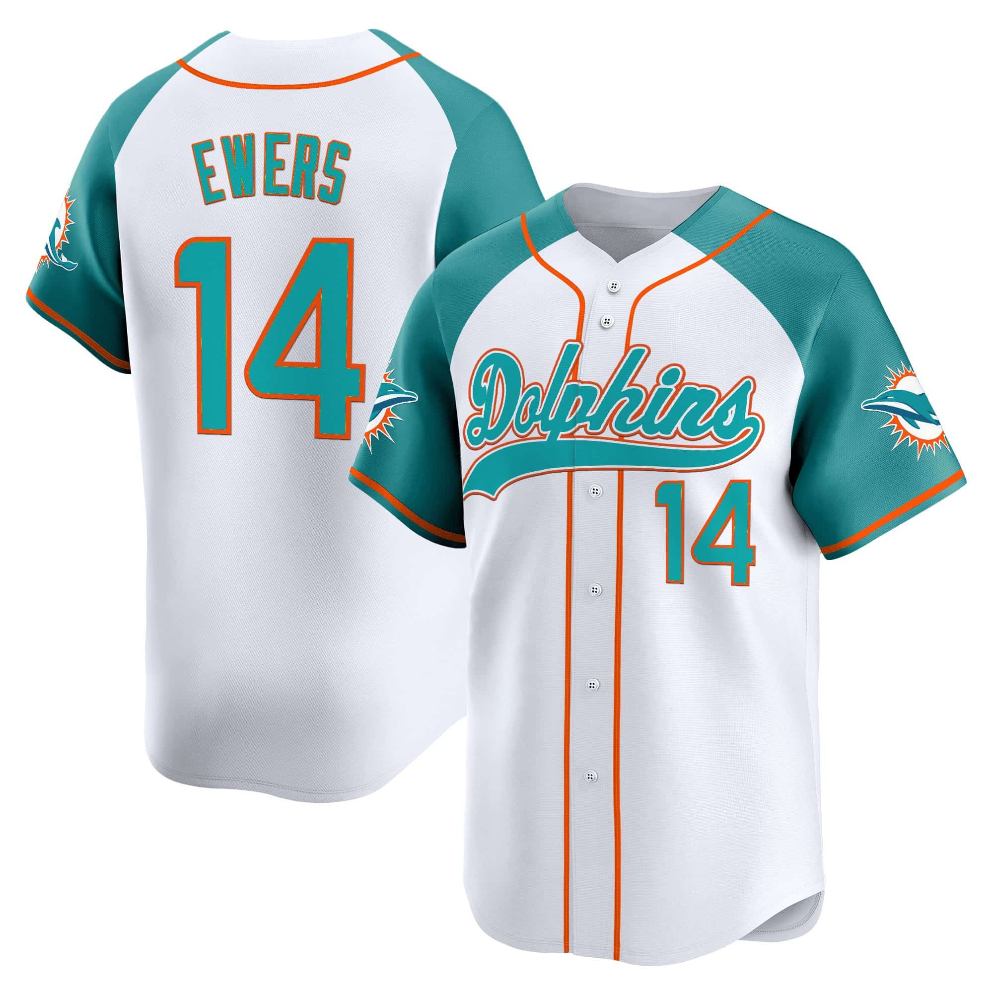 Men’s Miami Dolphins 2025 Vapor Baseball Jersey – All Stitched Quinn Ewers   14