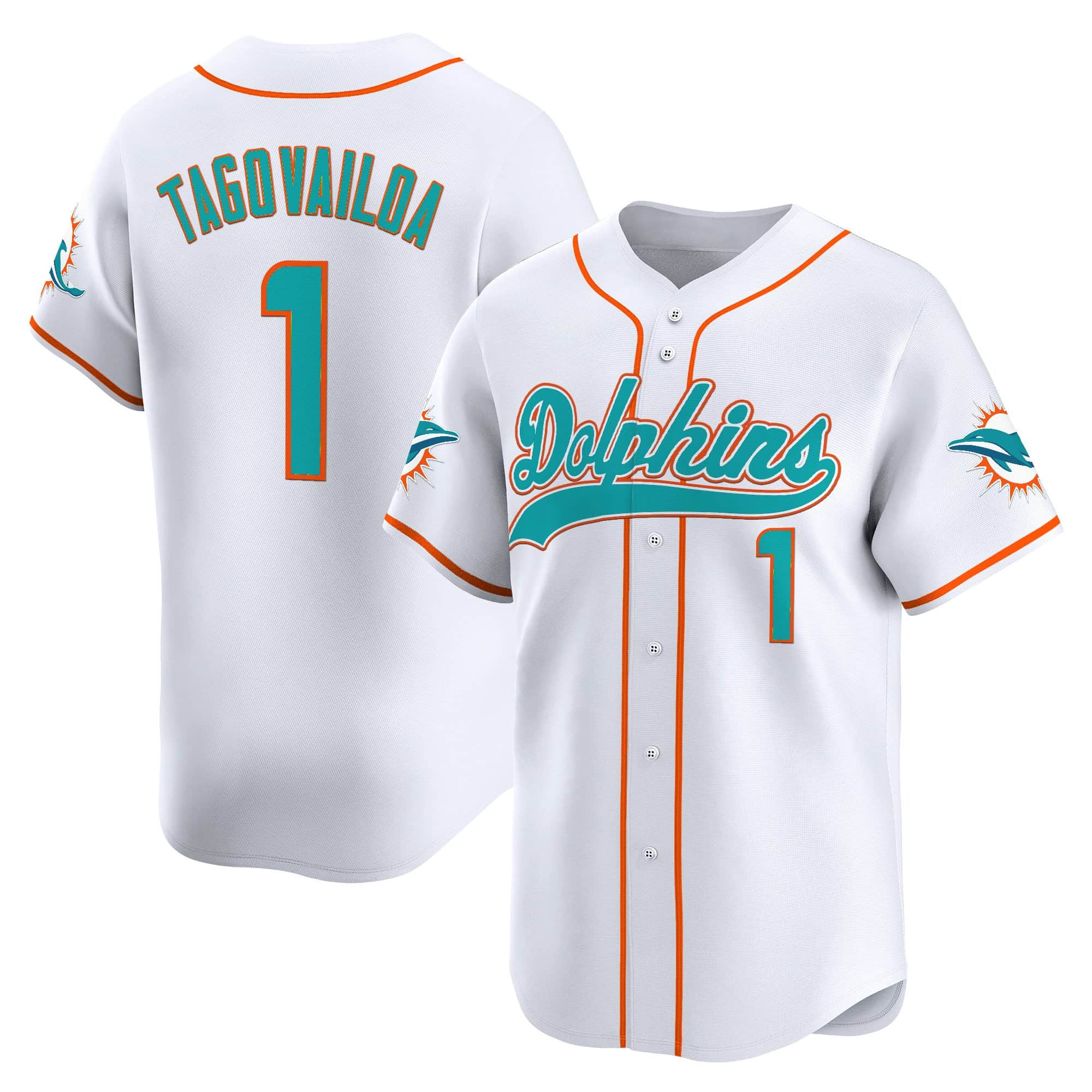 Men’s Miami Dolphins 2025 Vapor Baseball Jersey – All Stitched Tua Tagovailoa     1