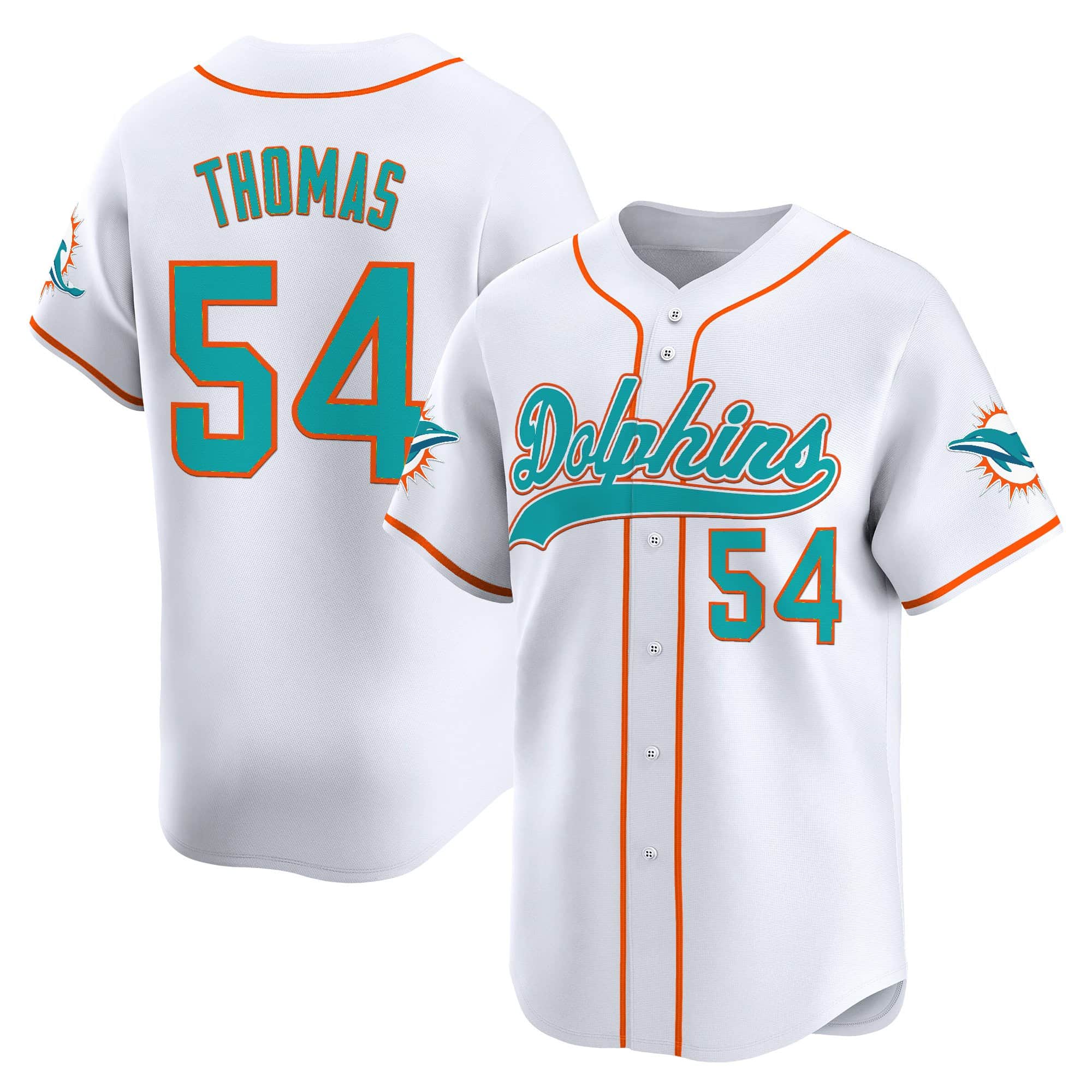 Men’s Miami Dolphins 2025 Vapor Baseball Jersey – All Stitched Zach Thomas      54