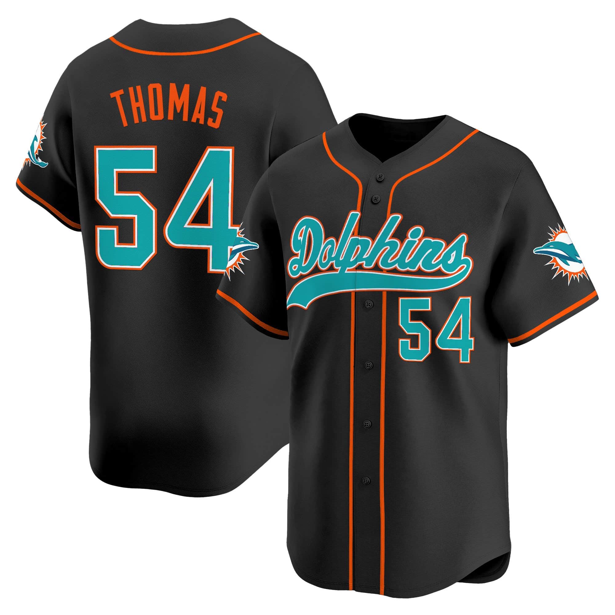 Men’s Miami Dolphins 2025 Vapor Baseball Jersey – All Stitched Zach Thomas   54