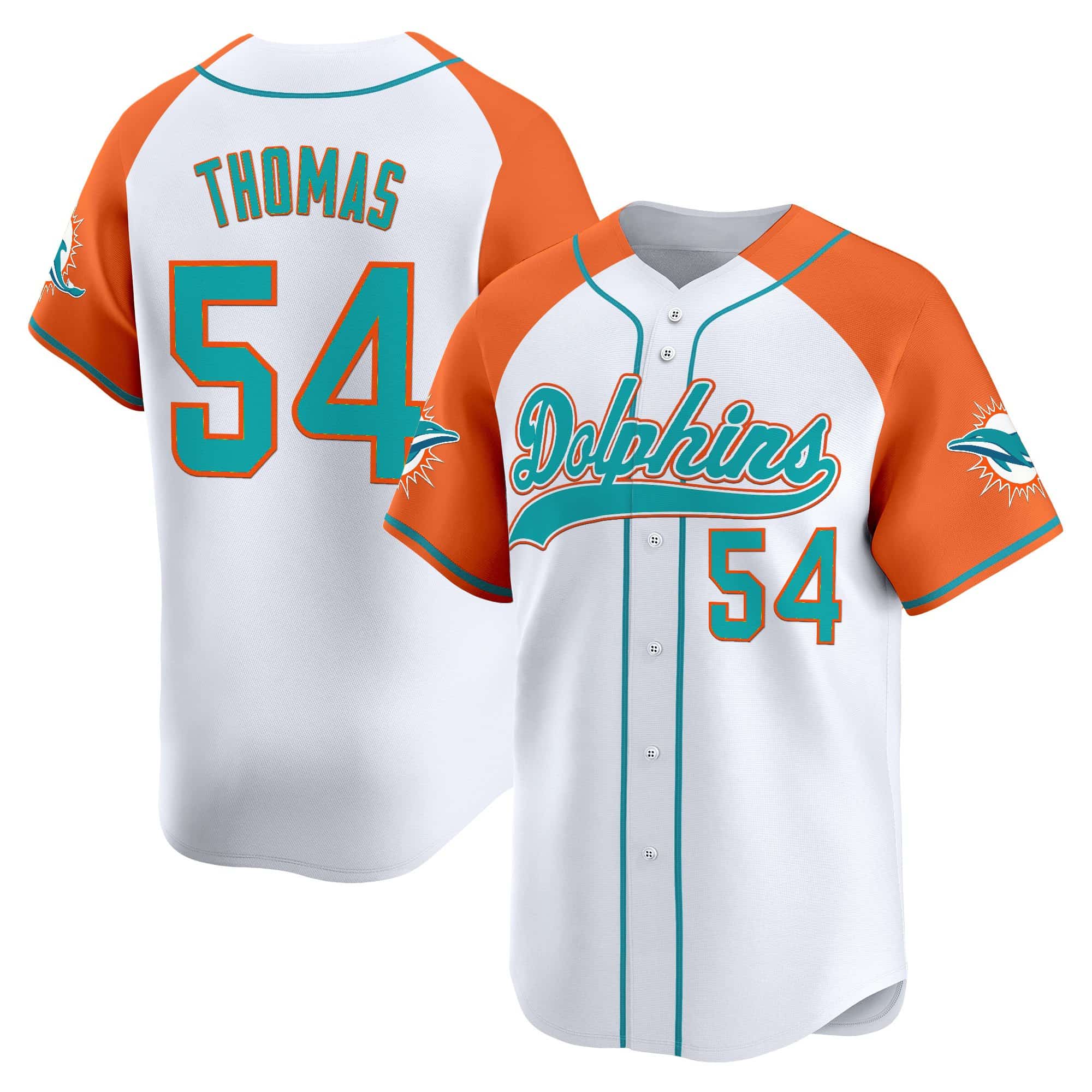 Men’s Miami Dolphins 2025 Vapor Baseball Jersey – All Stitched Zach Thomas  54