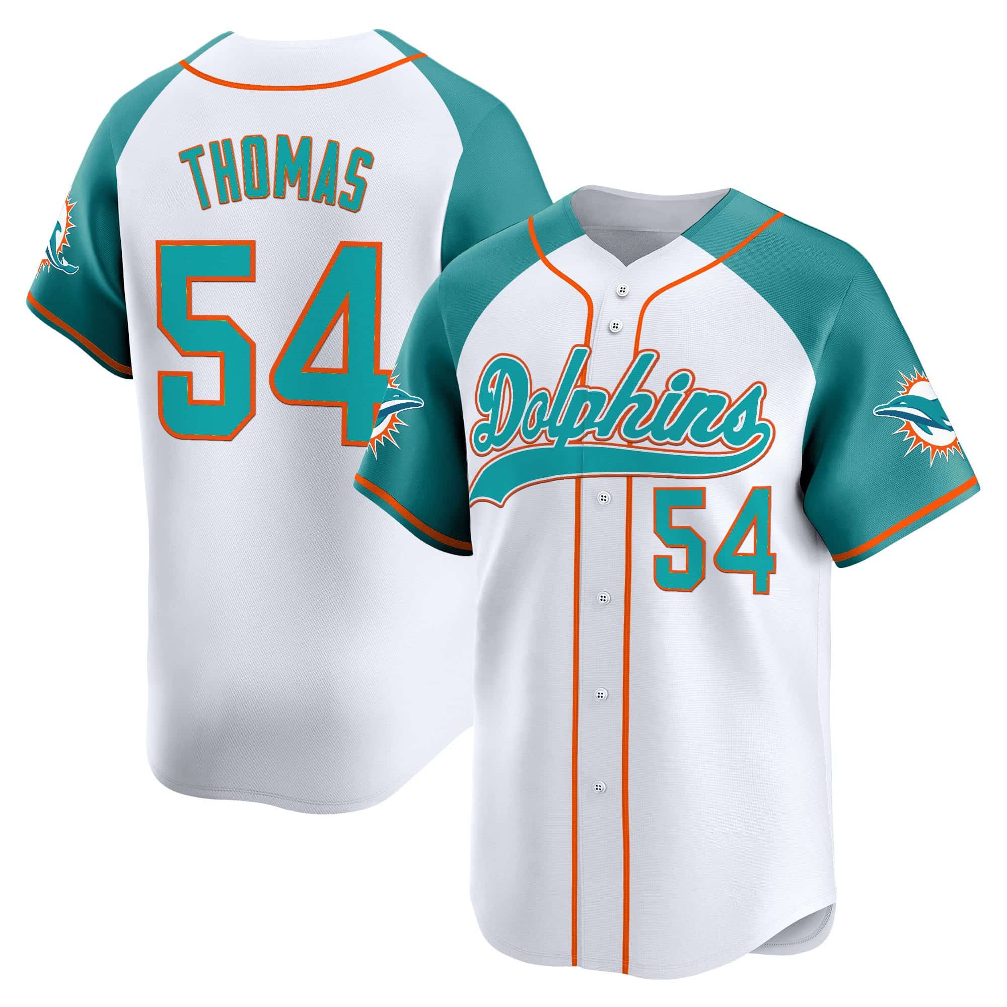Men’s Miami Dolphins 2025 Vapor Baseball Jersey – All Stitched Zach Thomas54