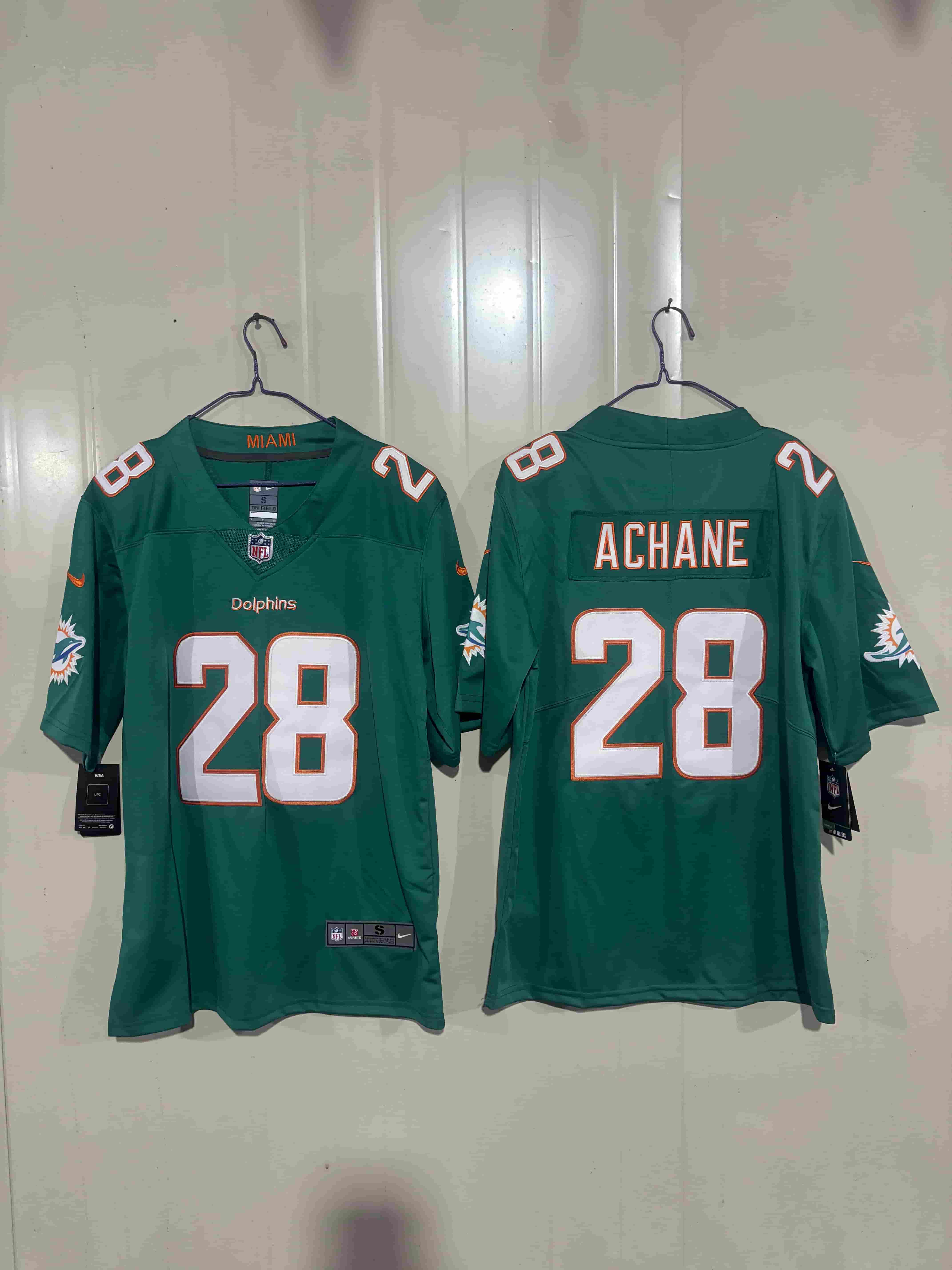 Men’s Miami Dolphins Vapor Limited Jersey – All Stitched   28 achane