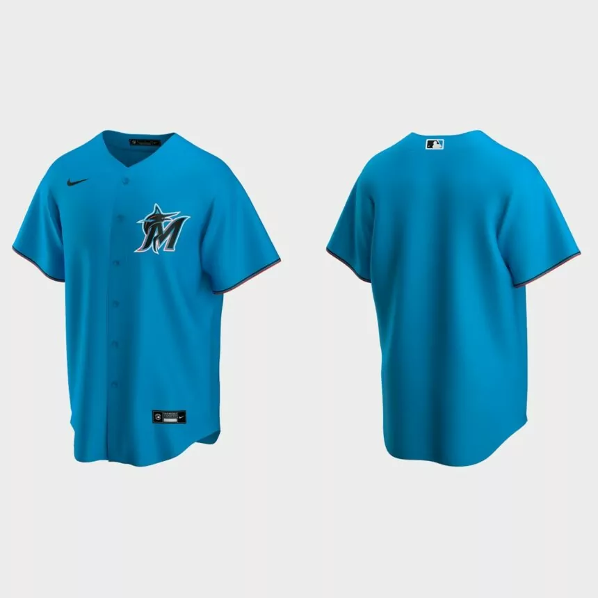Men’s Miami Marlins Alternate Replica Jersey – Blue