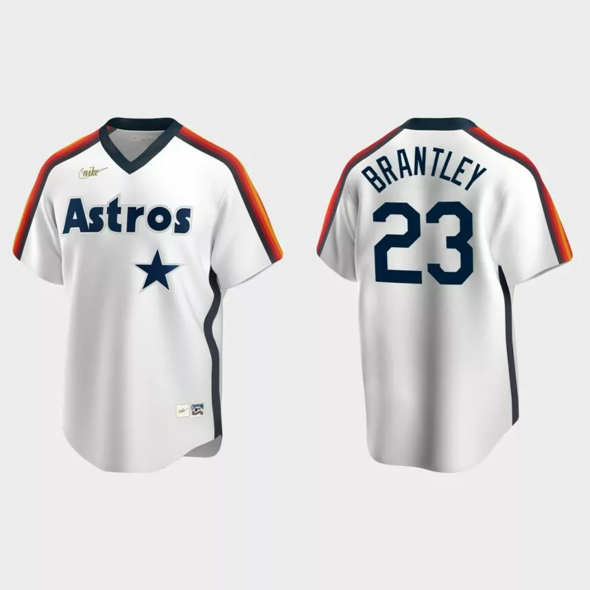 Men’s Michael Brantley Houston Astros Cooperstown Collection Home Jersey – White