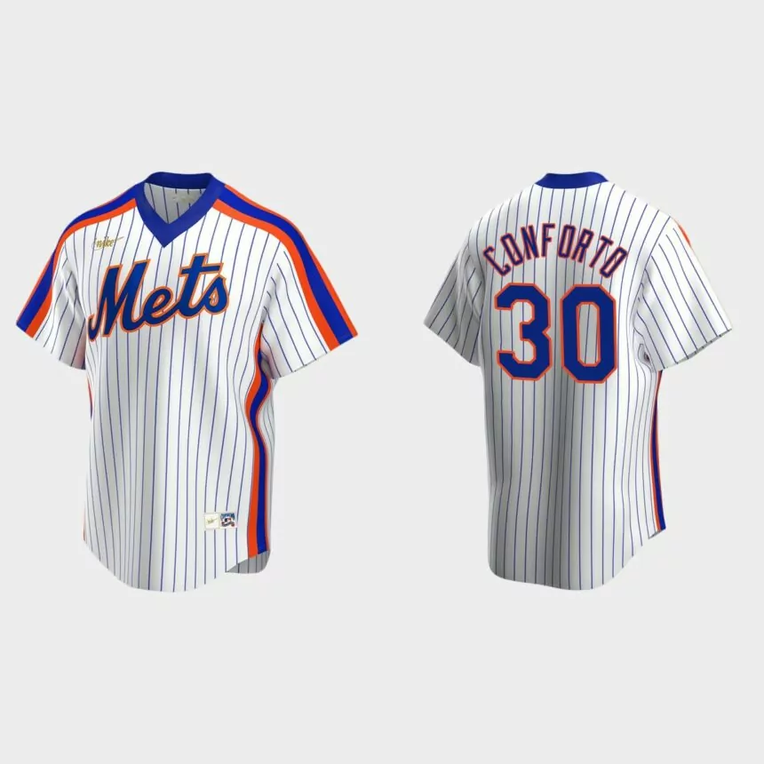 Men’s Michael Conforto New York Mets Home Cooperstown Collection Jersey – White