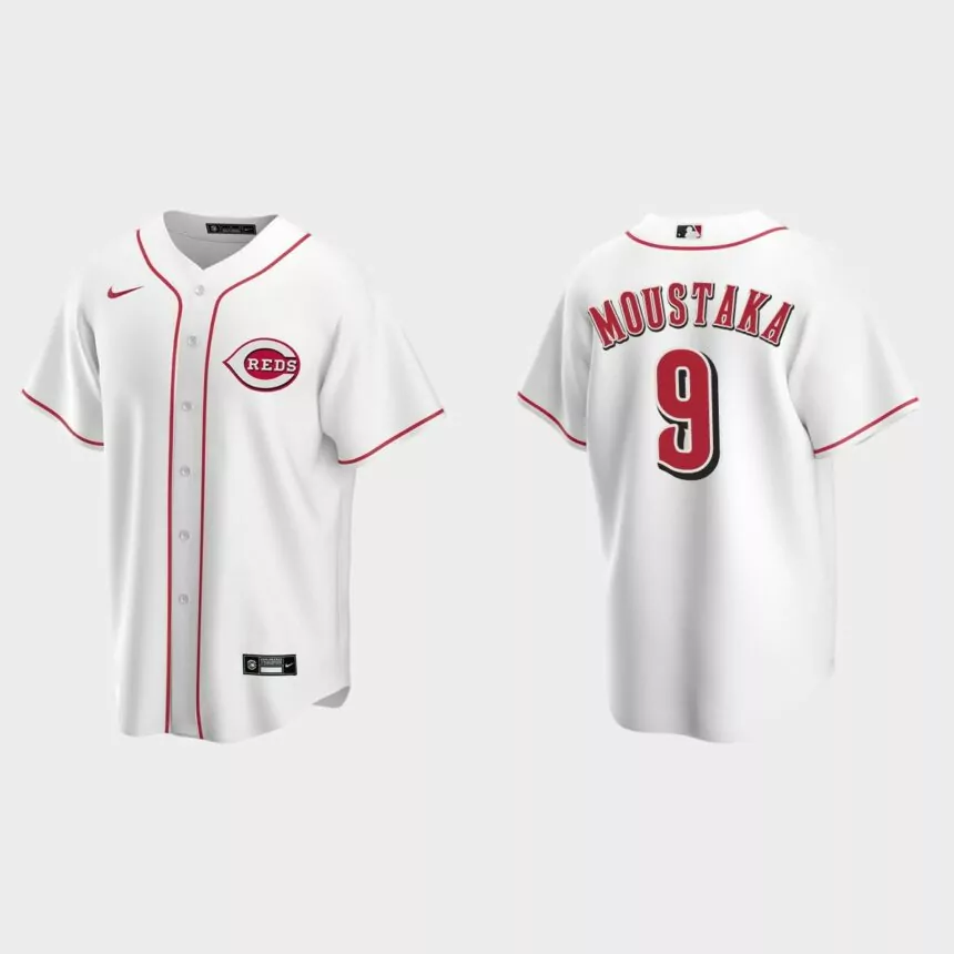 Men’s Mike Moustakas Cincinnati Reds Home Replica Jersey – White