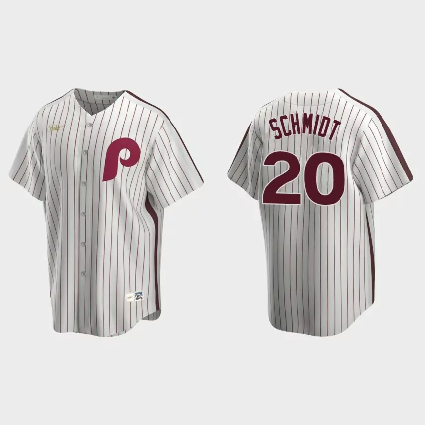 Men’s Mike Schmidt Philadelphia Phillies Cooperstown Collection Home Jersey – White