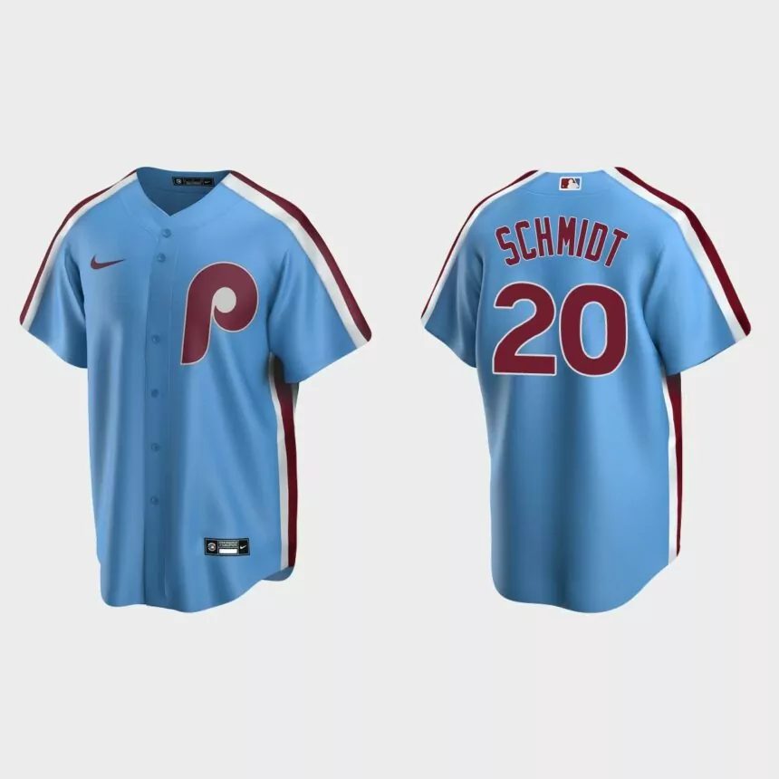 Men’s Mike Schmidt Philadelphia Phillies Cooperstown Collection Road Jersey – Light Blue
