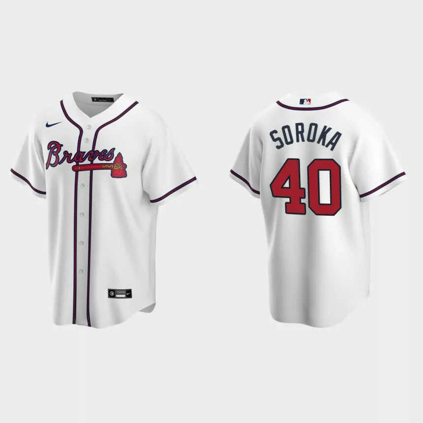 Men’s Mike Soroka Atlanta Braves Home Replica Jersey – White