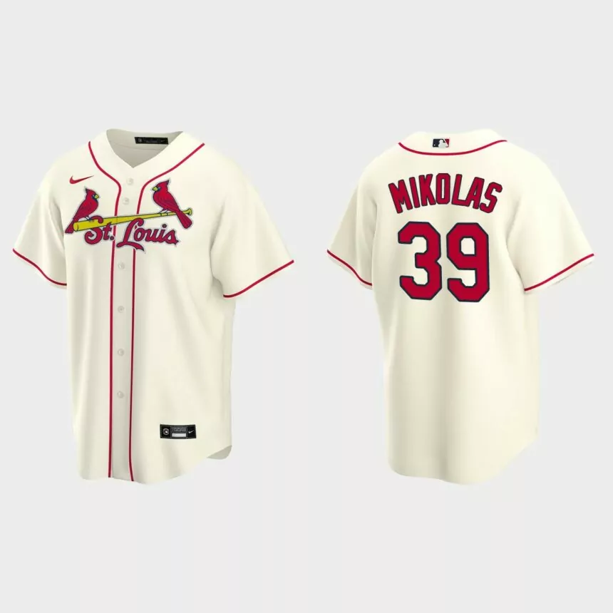 Men’s Miles Mikolas #39 St. Louis Cardinals Alternate Replica Jersey – Cream