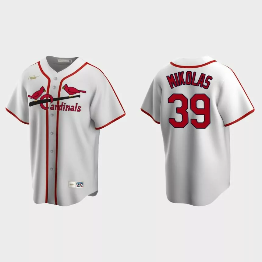 Men’s Miles Mikolas #39 St. Louis Cardinals Cooperstown Collection Home Jersey – White