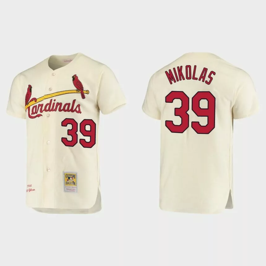 Men’s Miles Mikolas St. Louis Cardinals Cooperstown Collection Authentic Jersey – Cream