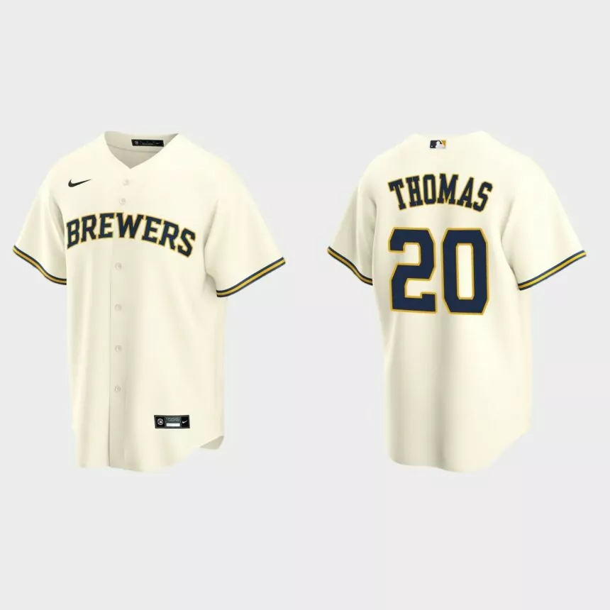 Men’s Milwaukee Brewers Gorman Thomas Cream Replica Retired Player Jersey